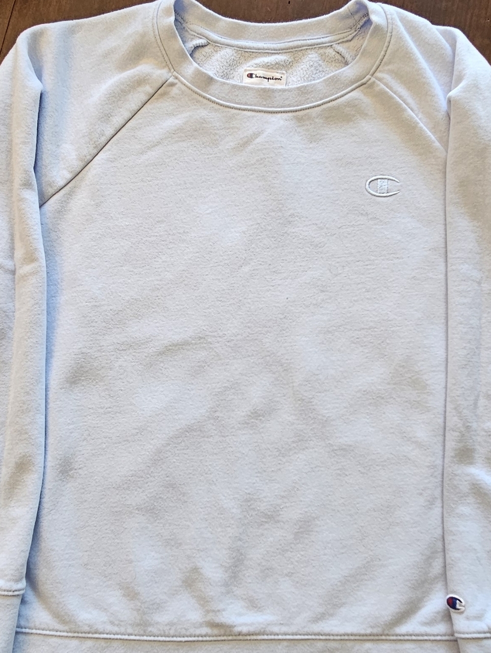 Champion Pale Blue Crewneck Sweatshirt with Subtle Logo